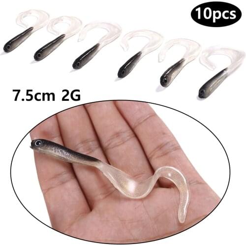 HENGJIA 10pcs Black Minnow Soft Plastic Lures Swimbaits Fishing Wobblers for Bass Carp Pike 7.5cm 2g