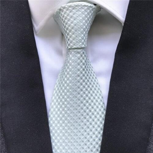10 cm Width New Design Mens Ties Jacquard Woven Neck Tie Mint Greed Plaids Neckties for Wedding Party