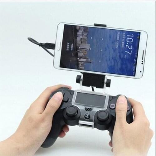 Phone Mount Bracket Hand Grip Stand for Sony Playstation Dualshock 4 PS4 Controller Samsung Xiaomi Huawei Clip Holder+OTG Cable