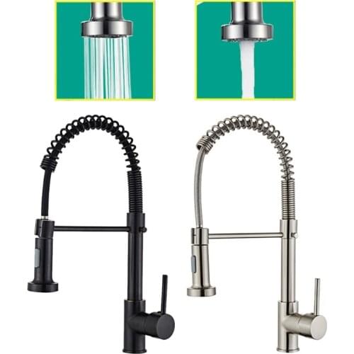 Pull Out Basin Vessel Sink Taps Spring Style Brass Faucet Hot and Cold Washing Basin Faucet Antique Brass Bathroom Tap