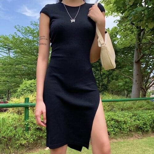 Летние платья с разрезом MusLotus China At AliExpress