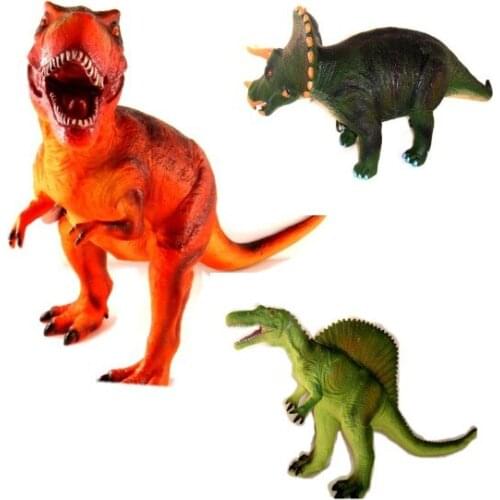 Large Size Soft Animals Dinosaur World Cartoon Models Tyrannosaurus Spinosaurus Triceratops Toys Action Figures Boys Gift