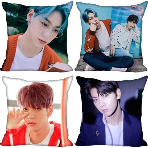 Custom TXT Soobin Pillow Cover Bedroom Home Office Decorative Pillowcase Square Zipper Pillow Cases Satin Soft No Fade 0519