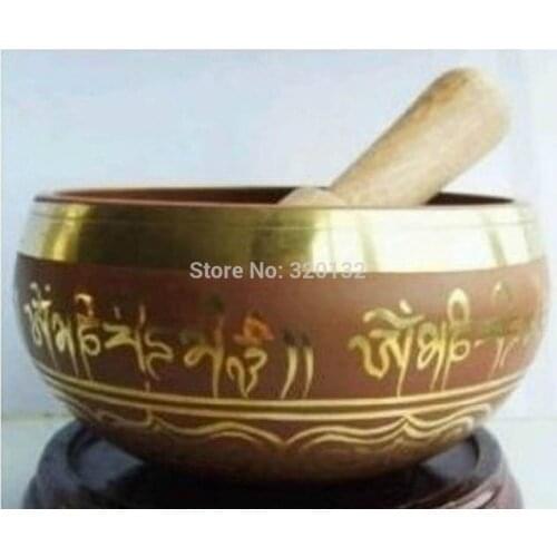 Nepalese Tibetan Buddhism Cuprum Mantra Singing Bowl Yoga Bowl Meditation 9.3CM Diameter Wholesale bronze Bowls
