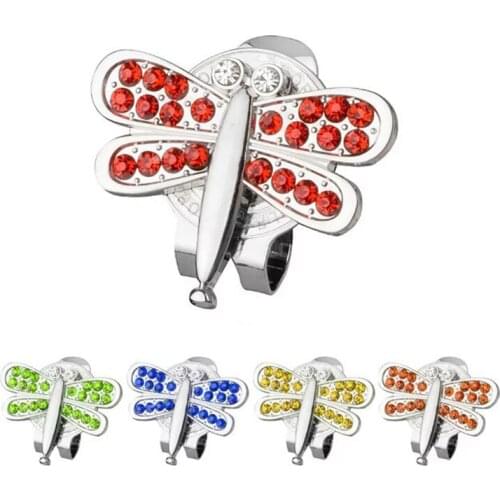 Hot Sale crystal Golf Cap Clip Golf Ball Aiming Marker Alloy Professional Golf Training Aids Accessories High Quality Promotion