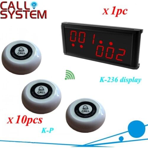 New product Restaurant buzzer systems paging system of 1 counter screen + 10 table service bell