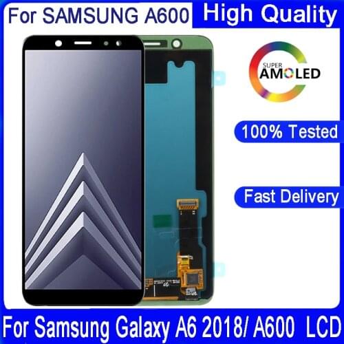 Original 6.0“ LCD For SAMSUNG Galaxy A6 2018 A600 A600F A600FN A600G LCD Display Touch Screen Digitizer Sensor Assembly replace