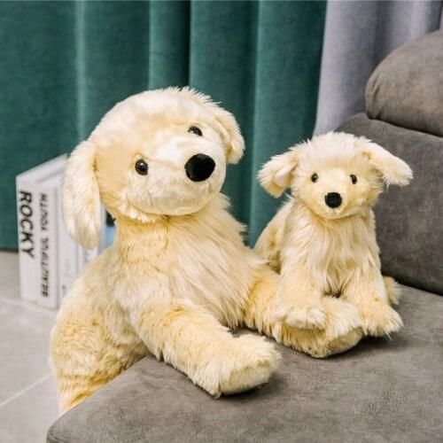 Golden Retriever Puppy Stuffed Long-Haired Dog Plush Toy Cute Simulation Pets Fluffy Baby Dolls Birthday Gifts For Children