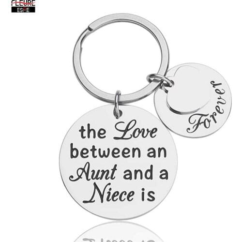 Mothers Day Gifts Keychain for Aunt Birthday Gifts From Niece The Love Between An Aunt and A Niece Is Forever Keyring for Aunt