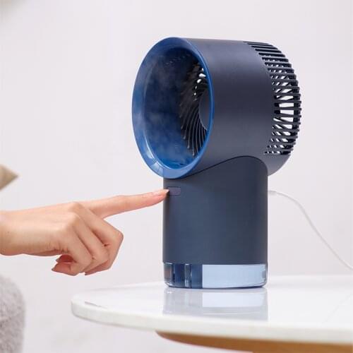 Custom Air Conditioner Humidifier Water Cooling Quiet Light Table Mini Rechargeable Fan Portable Misting Humidifier Fan 2021