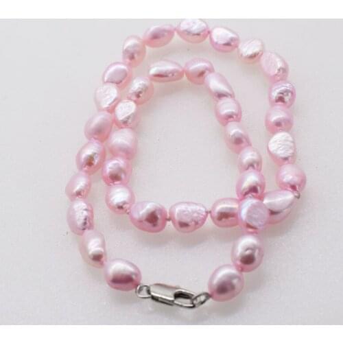 Freshwater pearl baby pink baroque 7-9mm necklace 16inch FPPJ wholesale beads nature