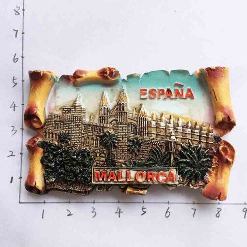 QIQIPP Europe, Spain, Mallorca Island, ancient palace, three-dimensional scenery, tourist souvenirs, magnetic