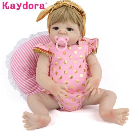 KAYDORA Reborn dolls 55cm Lifelike bebe reborn corpo de silicone menina dolls girls Christmas gift princess lol doll toys