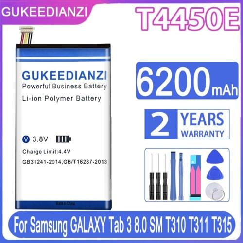 GUKEEDIANZI Replacement Battery T4450E 6200mAh For Samsung GALAXY Tab 3 8.0 SM T310 T311 T315 Tab3 8.0