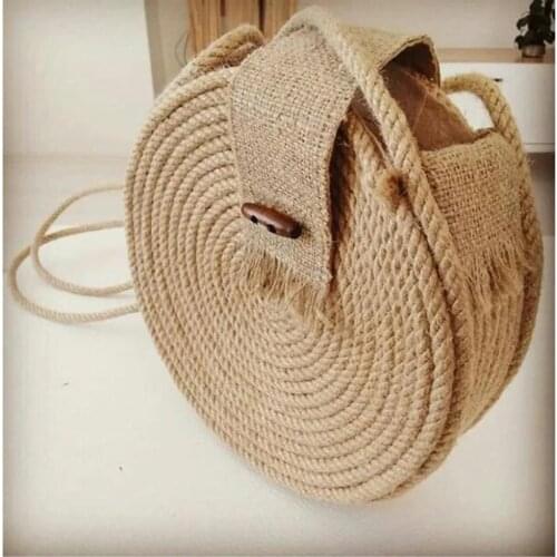 Straw Patterned Fabric Shoulder Bag Made in Turkey New Season Stylish Designs Handcrafted Woven
