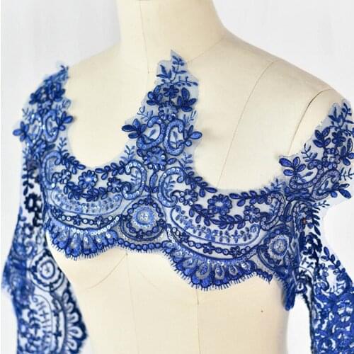 6Yards Sequins Wedding Lace Trim Dress Fabric Dress Veil Head Dress DIY Embroidery Lace Handmade Jewelry DIY Free Shipping