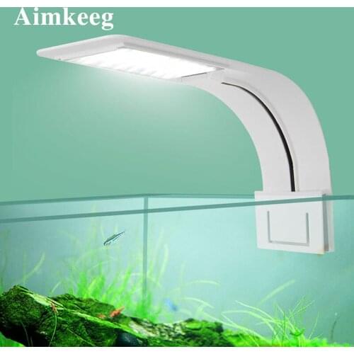 LED Fish Tank Lighting Lamp 5W / 10W / 15W IPX7 Ultra Thin Aquarium Light Stand for Night Lighting Of Aquatic Animals And Plants
