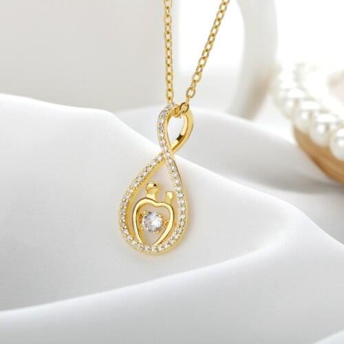 Eternity Shape Pendant Necklace For Women Crystal Jewelry Gold Silver Color Infinity Symbol Necklace Best Friend Gift