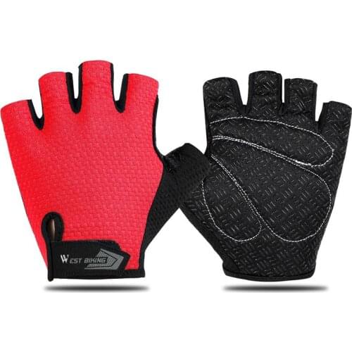 WEST BIKING Silicone Non-slip Cycling Gloves Breathable Men And Women Mountain Bike Fingerless Gloves Bicycle Equipment