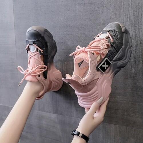 Woman Casual Sneakers Summer Hollow Outdoor Breathable Platform Shoes Ladies Chunky Sports Basket Shoe Fashion Color Matching
