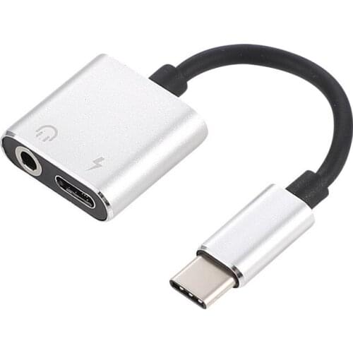 2 in 1 USB 3.1 Type C to 3.5mm Aux Male to Female Audio Headphone Jack Charger Cable Adapter