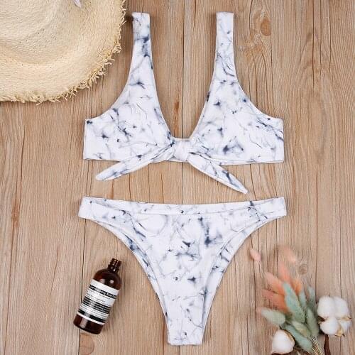 2018 High Waist Swimsuit Sexy Bikini Set Floral Print Bathing Suits Biquini two pieces Swimwear Bandaged Women Push up Swimwear