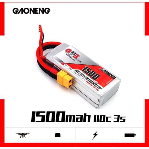 GaoNeng GNB 1500mAh 3S 11.1V 110C/220C LIPO BATTERY with XT60 plug for 250 Size Class FPV Racing Drone Quadcopter Helicopter