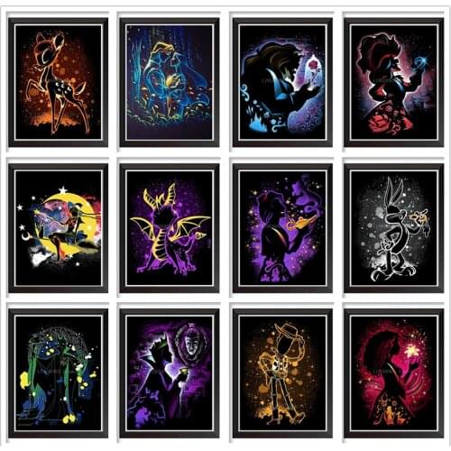5D DIY Diamond Painting Disney Beauty And The Beast Princess Queen Bambi Black Abstract Art Diamond Mosaic Embroidery Home Decor