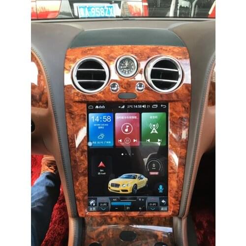 4+64G Android 9 Tesla Style Vertical Screen GPS Navigation Car Multimedia Radio Player For Bentley Speeding Supersport head unit