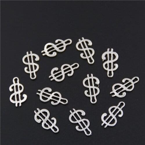 100PCS Silver Color Dollar Sign Bead Spacer European Money Charms Fit For Jewelry Making Bracelet Necklace DIY A871