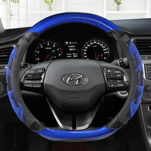D Shape Steering Wheel Cover PU Leather for Geely Atlas Emgrand EC7 Coolray VW Golf 7 Hyundai Santa fe 2014-2020