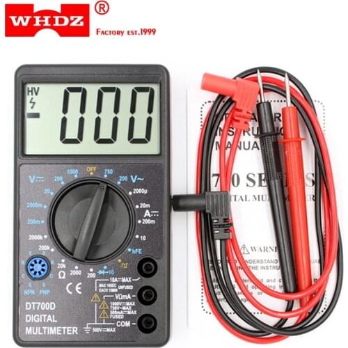 WHDZ DT 700D Mini Digital Multimeter Overload protection Buzzer Large Screen Square Wave Output Voltmeter Ampere Ohm Tester
