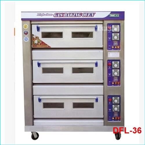 DFL-36 3layers 6 trays Stainless steel 60kg/h oven machine 380V Commercial Electric bread toaster food oven pizza baker machine
