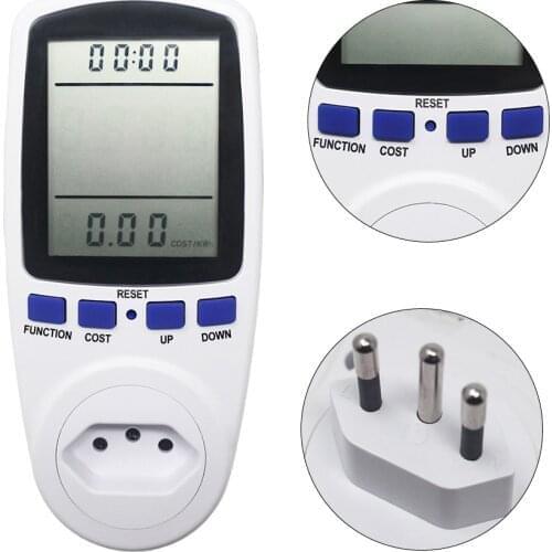 Power Meter Plug LCD Display 7 Display Mode Wattmeter Energy Consumption Monitor