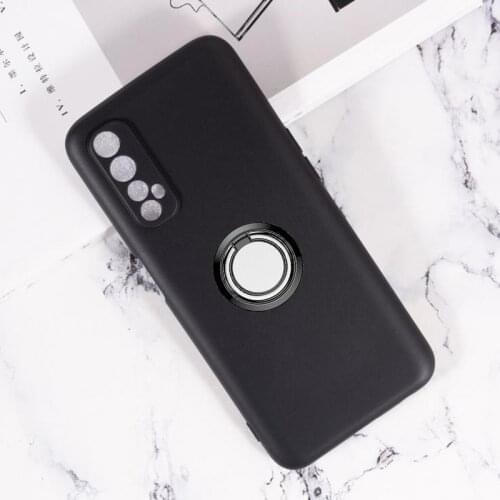 For OPPO Realme 7 (Global) Realme7 RMX2155 Back Ring Holder Bracket Phone Case Cover Phone TPU Soft Silicone
