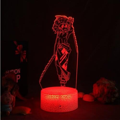 Anime Light Kimetsu No Yaiba Tanjiro Kamado Figure 3d Lamp for Child Bedroom Decor Nightlight Kids Led Light Demon Slayer Gift