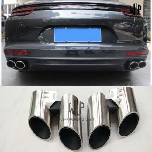 971 Stainless Steel Muffler Exhaust Pipes End Tips Exhaust tail throat For Porsche Panamera 970 4S Turbo GTS 17-18