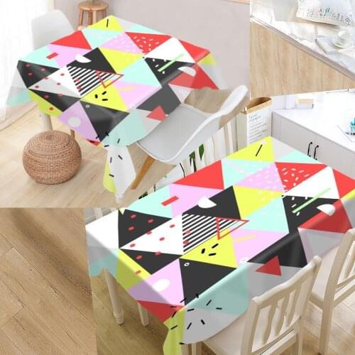Nice European Style Abstract 3D Tablecloth Waterproof Oxford Fabric Rectangular Tablecloth For Wedding Table Cloth TV Cover
