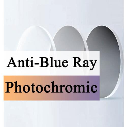 A Pair Lenses Photochromic Anti-Blue Ray Aspheric Lens Prescription Myopia glasses Presbyopia Anti-Radiation 1.56 & 1.61 & 1.67