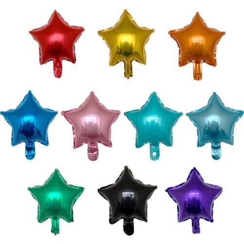 LQDT 10pcs/lot 10inch Star Foil Balloons Wedding Birthday Party Backdrop Decor Air Inflatable Globos Child Gifts Toy Supplies