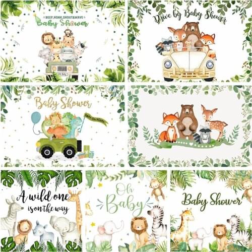 MOCSICKA Tropical Jungle Forest Wild Animal Safari Party Newborn Baby Shower 1st Birthday Backdrop Vinyl Photography Background