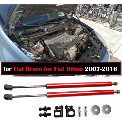 Modify Gas Struts for Fiat Bravo for Fiat Ritmo 2007-2016 2x Shock Damper Front Hood Bonnet Carbon Fiber Lift Support