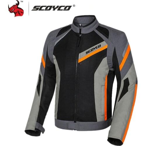 SCOYCO Motorcycle Jacket Summer Mesh Moto Jacket Protective Gear Reflective Motorcycle Protection Armor Men Motocross Jacket