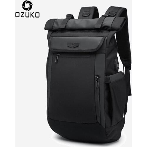 OZUKO Mens 15.6 inch Laptop Backpacks USB Charging Schoolbag for Teenager Male Waterproof Travel Bag Student College Mochila