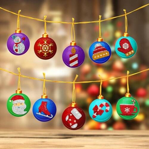 10pcs 5D Diy diamond painting kit Special Shape Christmas Tree Pendants stitch landscape mosaic diamond embroidery home decor