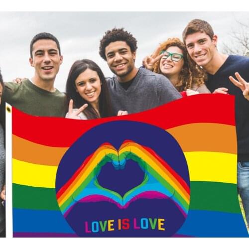 New Rainbow Flag Gay Pride Flag 90*150 Cm Large LGBT Rainbow Flag Banner Love Is Love Sign Gay Lesbian Love Flag Dropshipping
