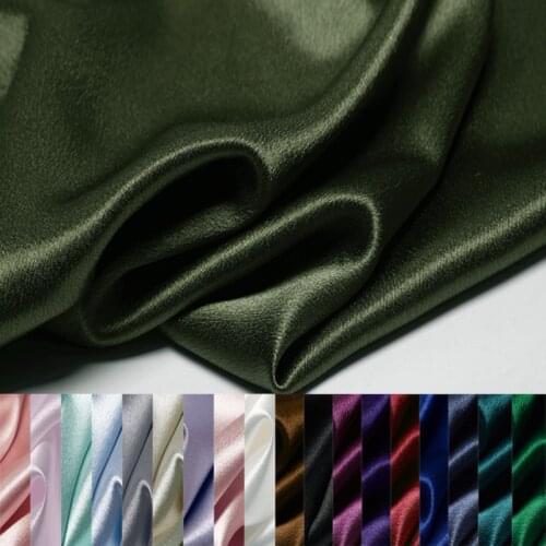Solid Shiny Satin Fabric High Density Charmeuse Satin Fabric for Dress,Wedding Gowns,Black,White,Green,Blue,Red,by the meter