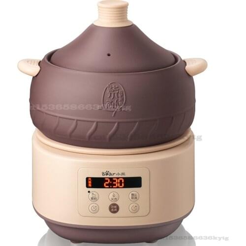 Steam Cooker Electric Cooker 3L White Porcelain Electric Stew Cooker Stainless Steel Steamer Intelligent Reservation Timing