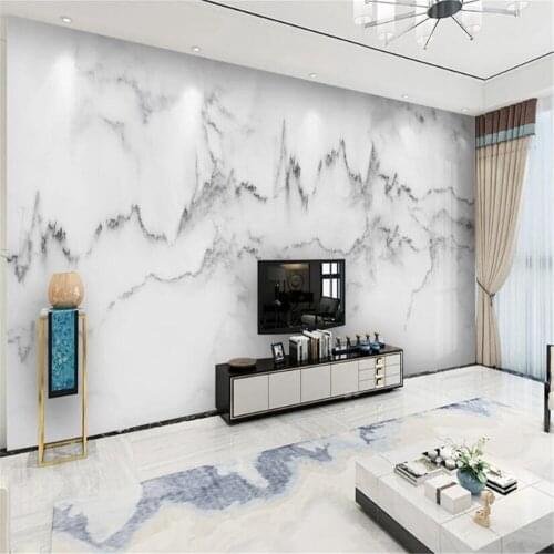 Milofi custom 3D wallpaper modern minimalist jazz white landscape marble pattern background wall paper mural