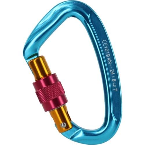 High Quality Durable Mountaineering Climbing Equip Carabiner Screw Lock 24KN or 2400kg Outdoor Safety Rock Climbing Accessories